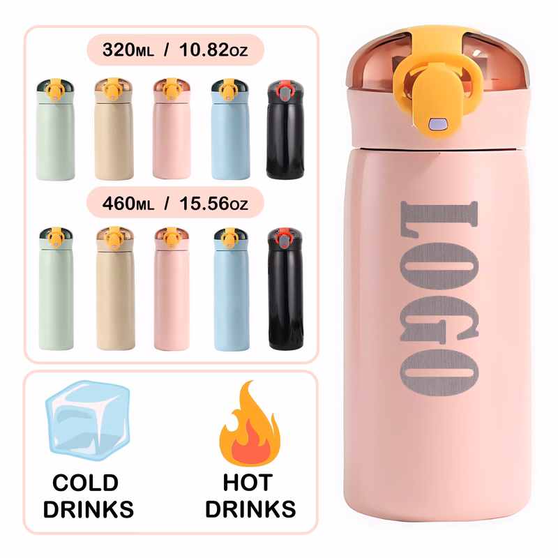 11oz Custom Logo Stainless Tumbler with Collapsible Straw & Anti-Slip Base