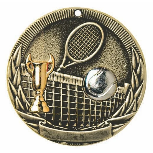 Tennis Tri-Colored Medal 2" 1