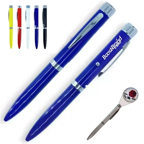 Custom LED Projector Ballpoint Pen with Logo Light — Interactive Trade Show Pen 1