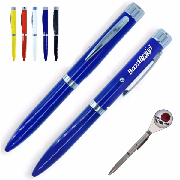 Custom LED Projector Ballpoint Pen with Logo Light — Interactive Trade Show Pen
