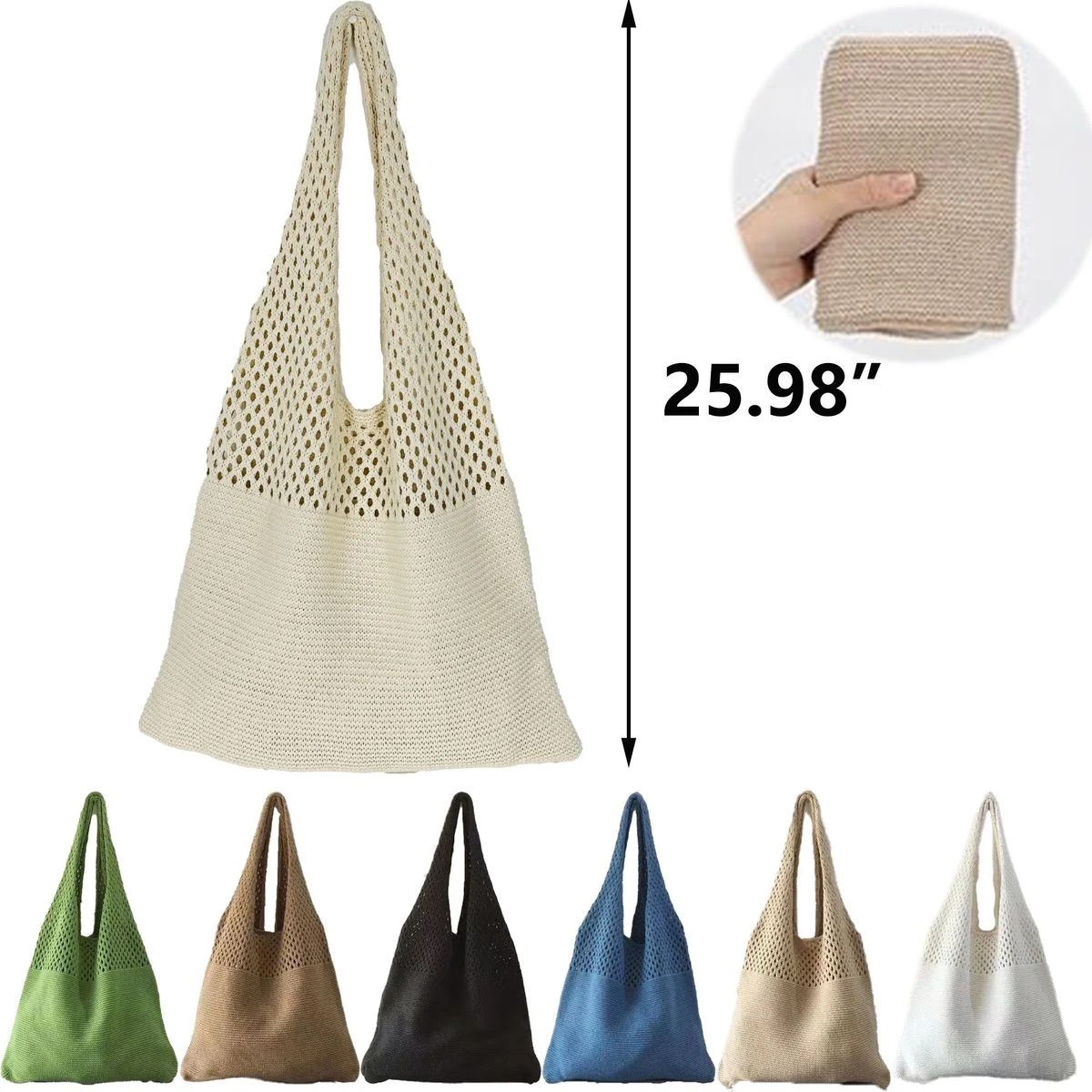 Premium Crochet Beach Bag, custom tote bag with logo imprint 1
