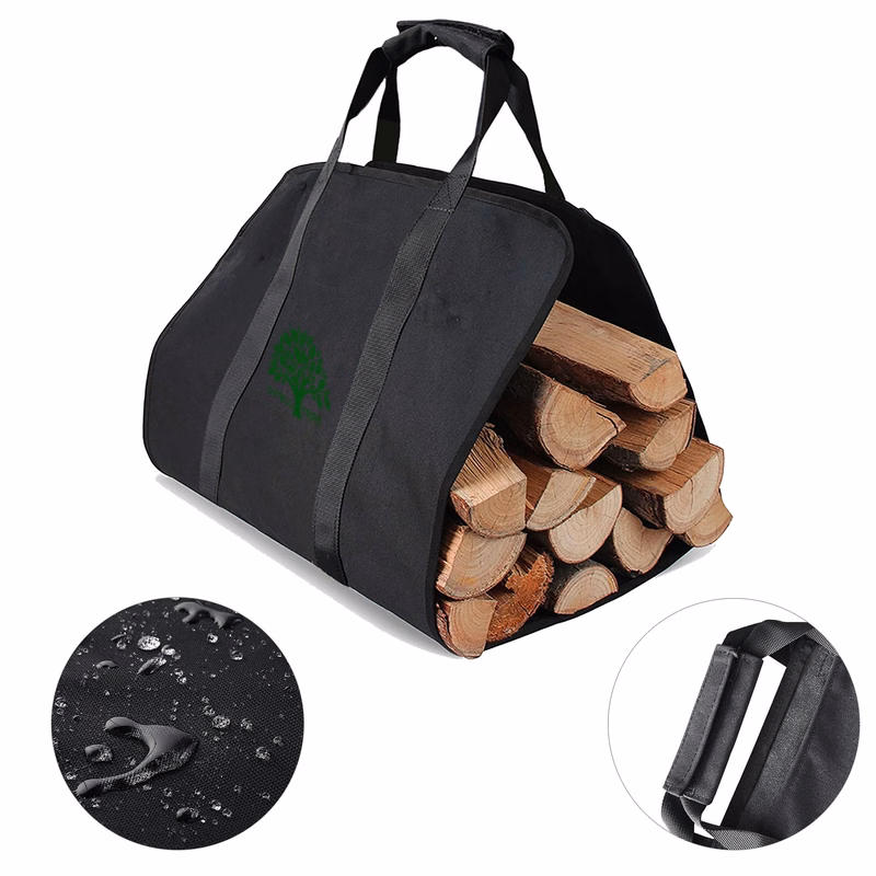 Fireplace Carrier Waxed Canvas Log Tote Bag