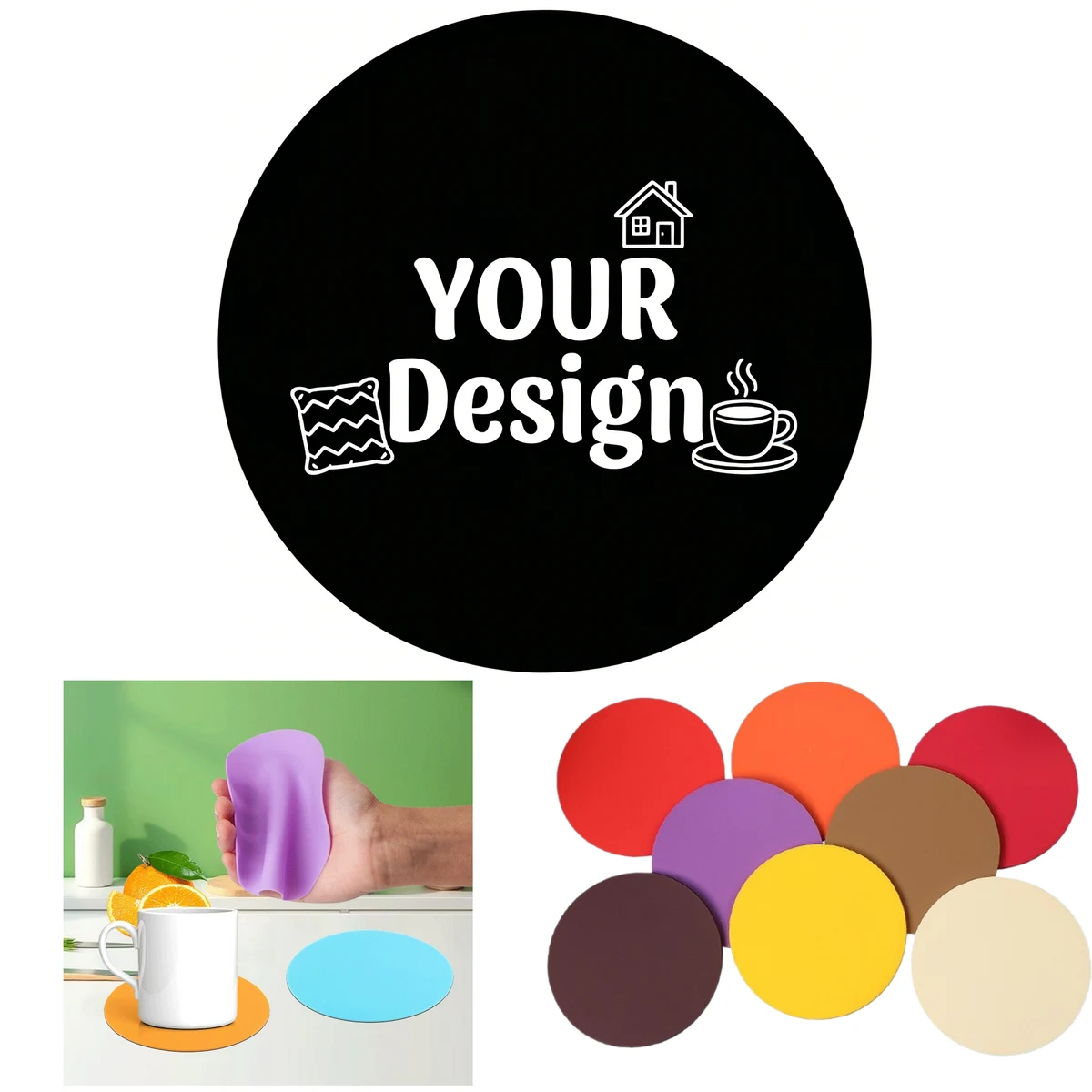 3.5" Silicone Coaster & Bottle Opener 1