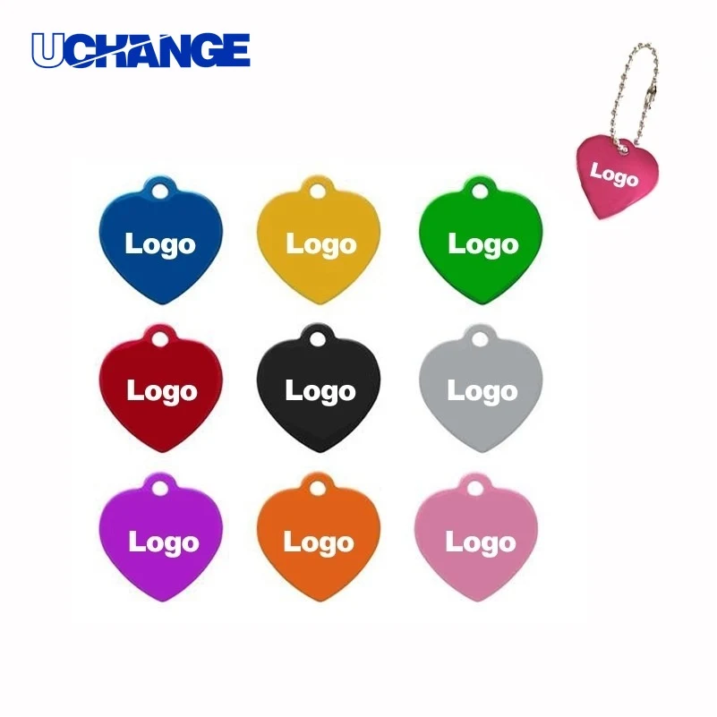 Heart-Shaped Pet Tag Keychain Identification Pendant 1