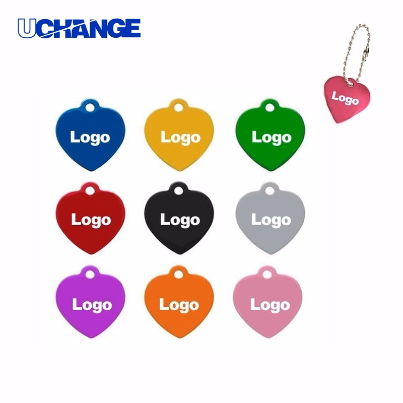 Heart-Shaped Pet Tag Keychain Identification Pendant