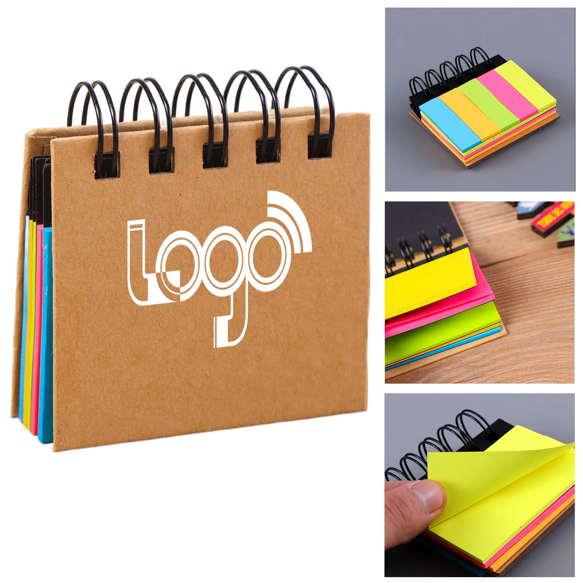 Customizable YO Design Mini Notebook with 5 Color Index Stickers 1