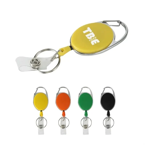 Custom Oval Metal Reel Badge Holder with Alligator Clip — Retractable ID Organizer 1