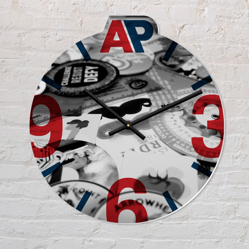 Custom White Acrylic Clock with Full Colour Imprint 1
