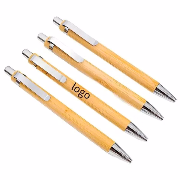 Custom Bamboo Retractable Ballpoint Pen — Eco-Friendly Professional Writing Essential