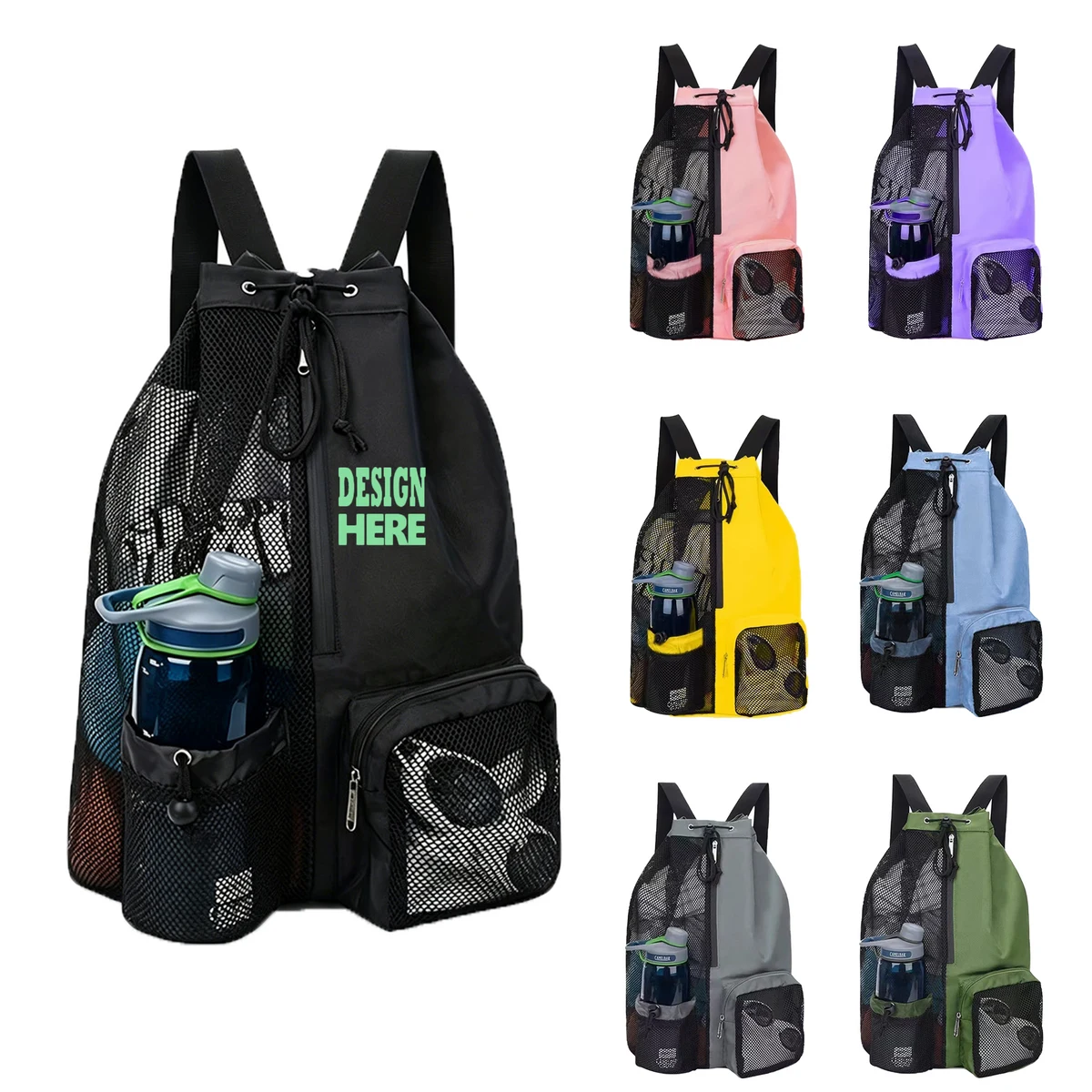 Spacious Mesh Drawstring Sack For Casual Outside Use 1