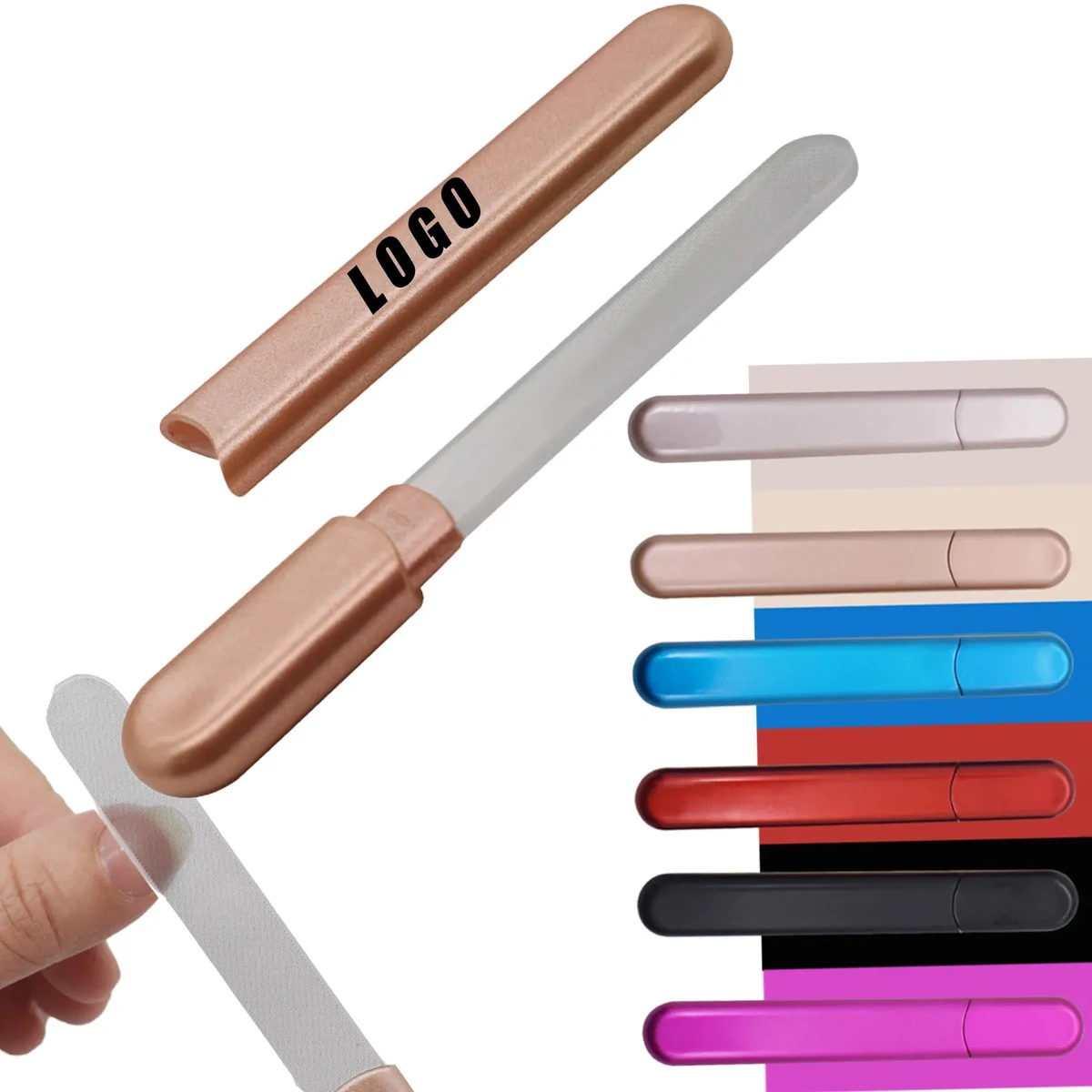 Etched and Polished Glass Nail File 1