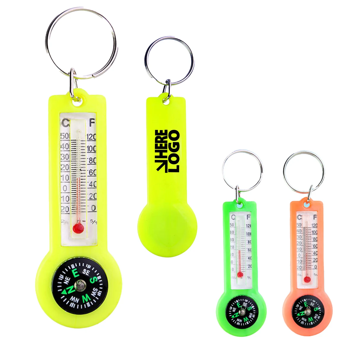 MOQ 20 Thermometer Compass Key Tag Outdoor Hiking 1