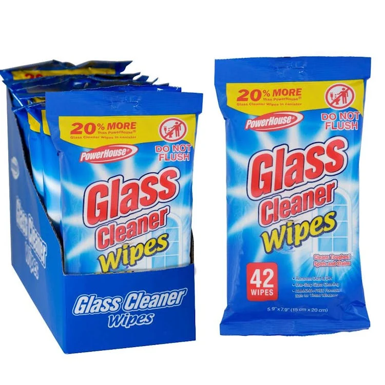 Glass Cleaner Wipes 42ct, promotional household item with logo imprint 1