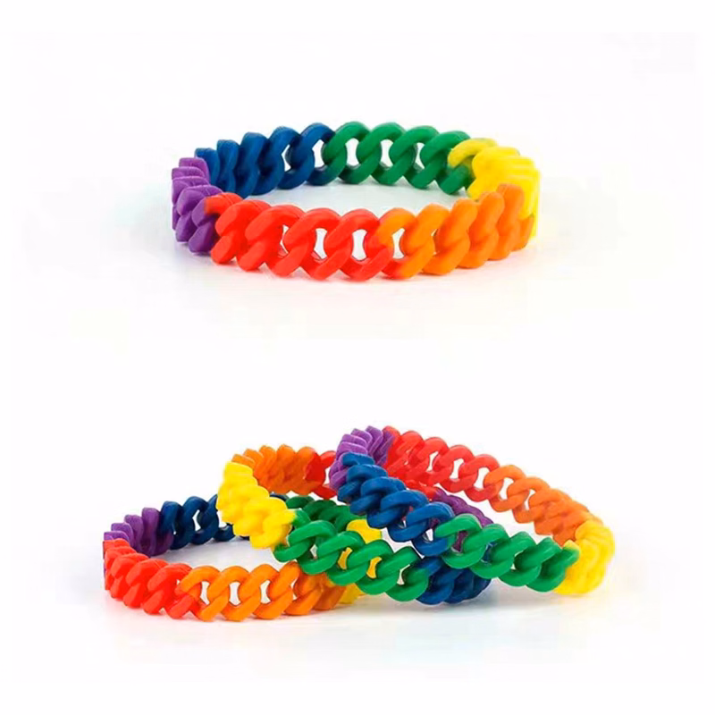 Rainbow Wristband Silicone Bracelet