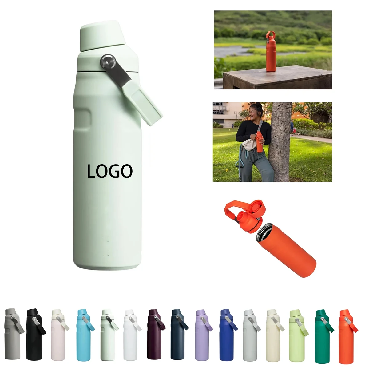 24OZ Angled Spout Cap Water Bottle, custom water bottle with logo imprint 1