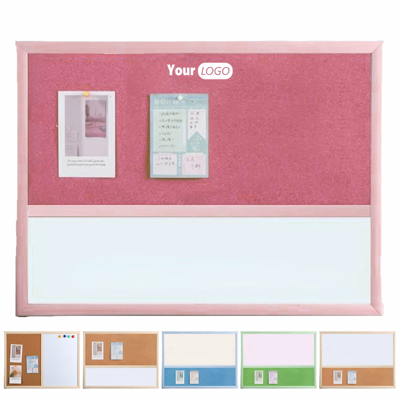 Wood Dual-Function Erase Cork Board For Work And Creativity
