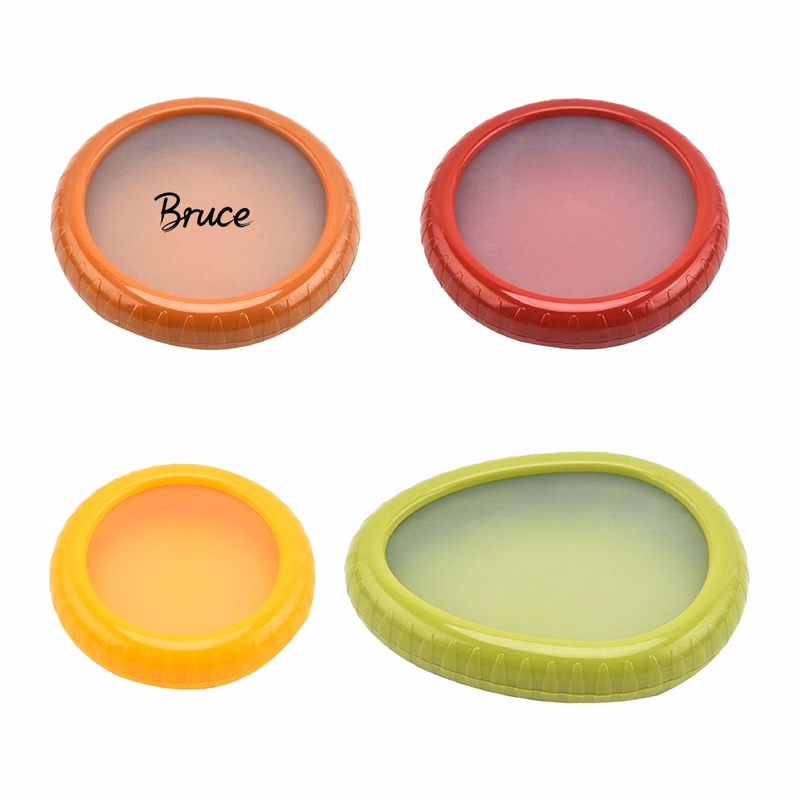 4 Pack Silicone Lid Sealed Food Fresh-Keeping Containers