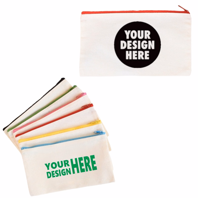 Deluxe Canvas Pencil Bag with an Eye-Catching Zipper
