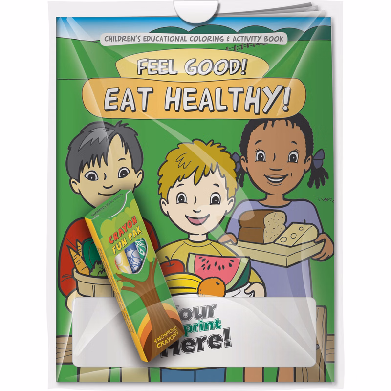 Combo Pack - CB1005 Coloring Book & 4-Pack of Crayons in a Poly Bag