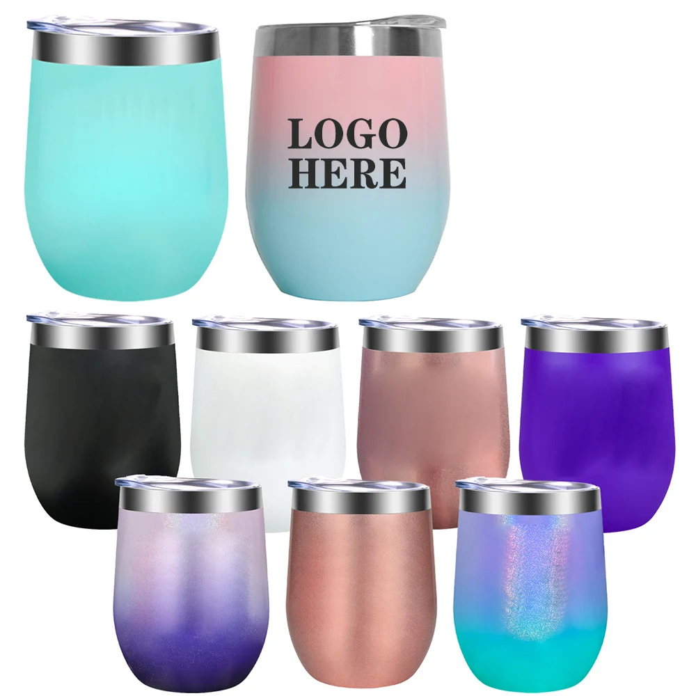 12 Oz. Stainless Steel Wine Glasses With Lid 1