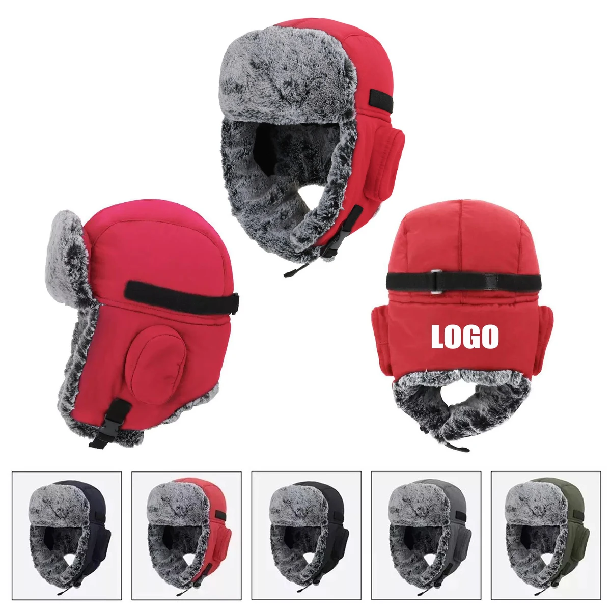 Winter Windproof Trapper Hat With Faux Fur 1