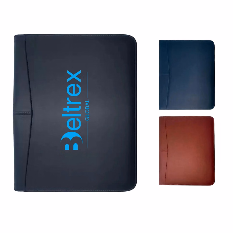 A4 PU Leather Portfolio with Zipper Closure