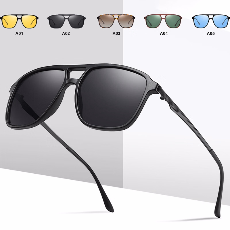 Retro Square Polarized Aviator Sunglasses