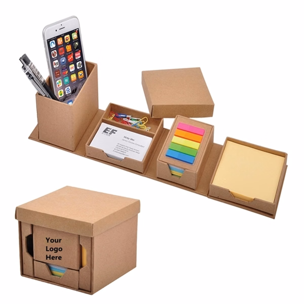 Memo Cube Desk Organizer with Namecard and Pen Holder