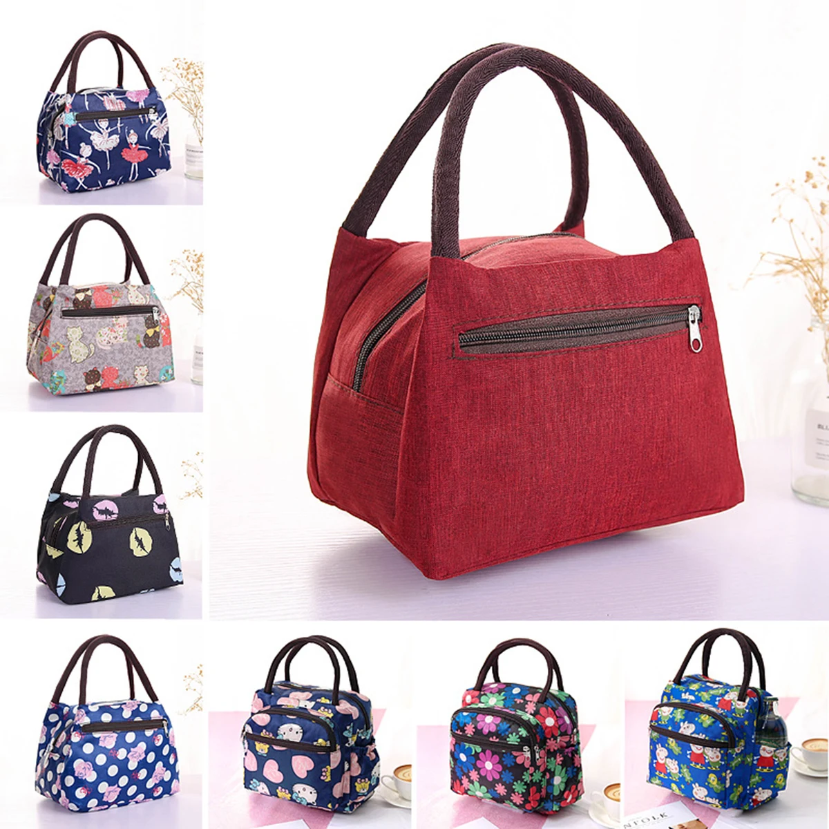 Flower Printed Lunch Bag 1