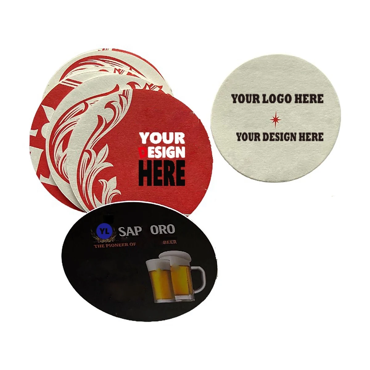 3 1/2" Round Full Color Paper Coaster 1