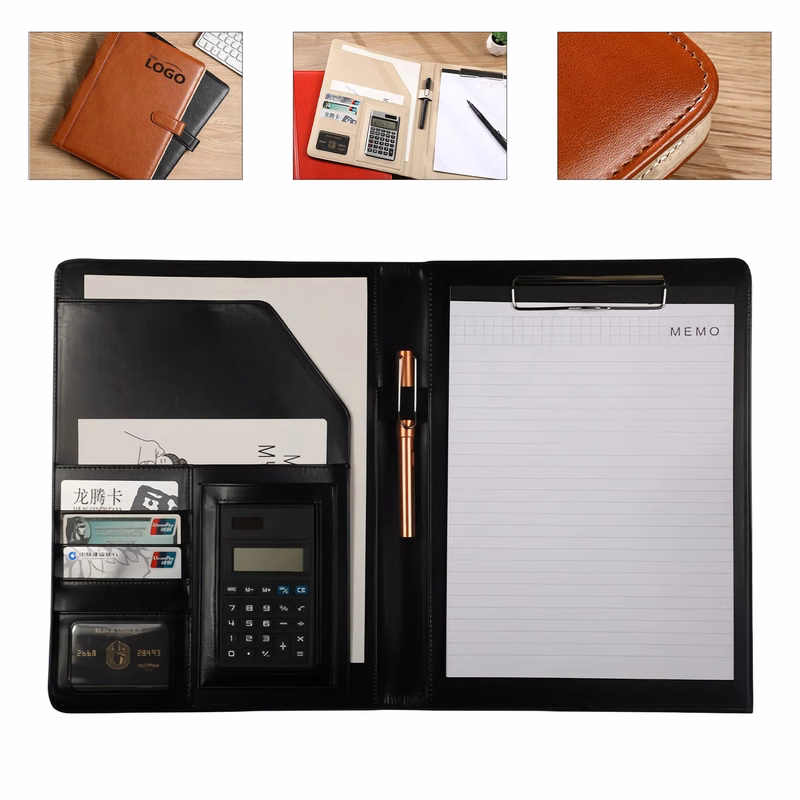 Leather A4 Multi Function Clipboard With Built In Computer