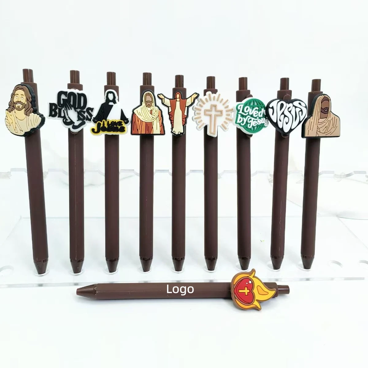 Christian Faith Themed Click PVC Patch Ballpoint Pen For Jesus Lover 1