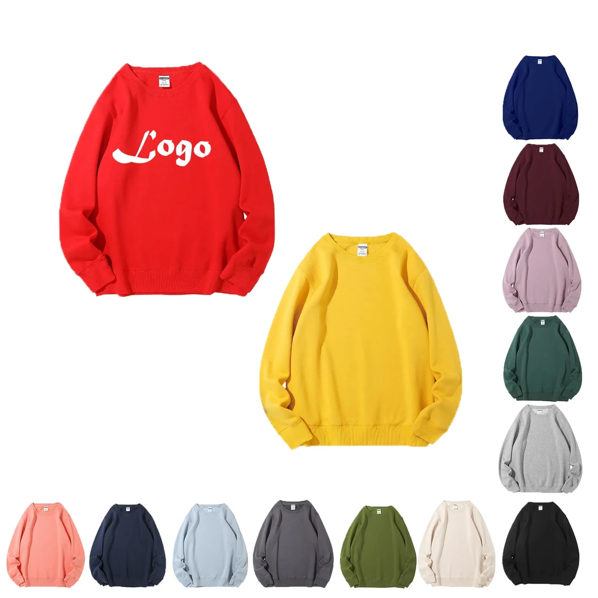 Premium Warm Crewneck Pullover Sweatshirt Winter Hoodie, custom hoodie or sweatshirt with logo imprint 1