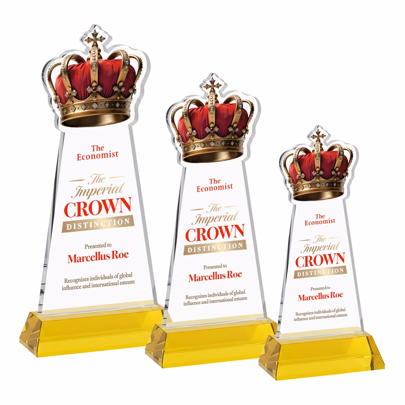 Crown VividPrint™ Award on Hartford Base - Gold