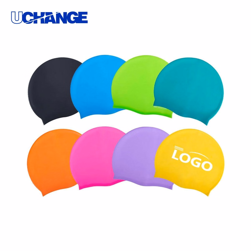 Custom Logo Silicone Swim Cap for Adults
