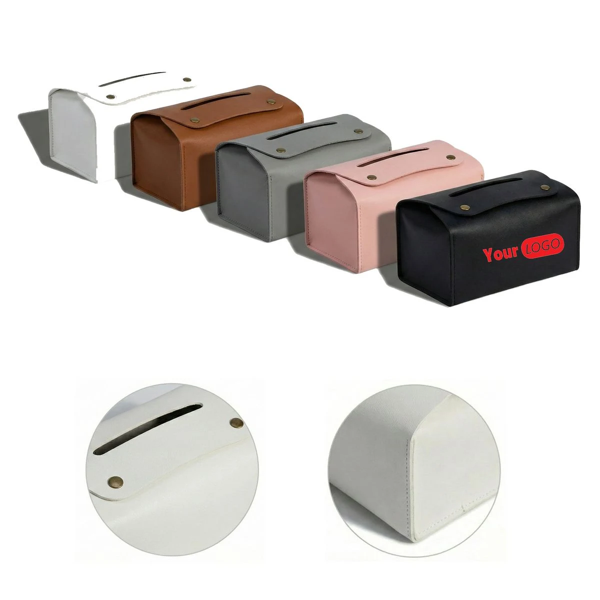 Nordic Style PU Leather Tissue Box Cover 1