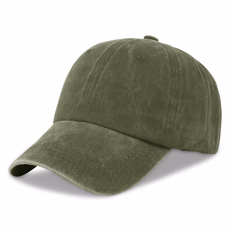 Stock Washed Cotton 6-Panel Baseball Cap w/ D-Ring Metal