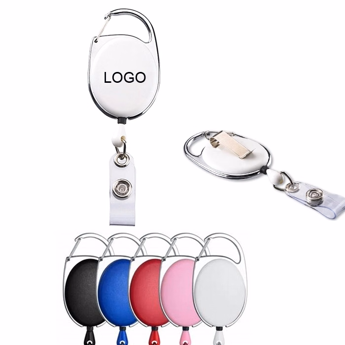 Carabiner Clip Retractable Badge Holder
