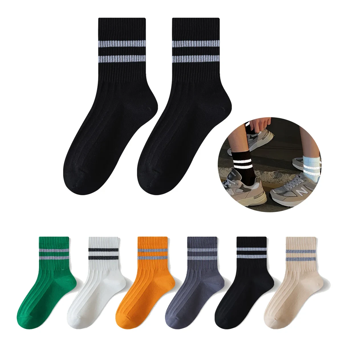 Cotton Pair Reflective Socks 1