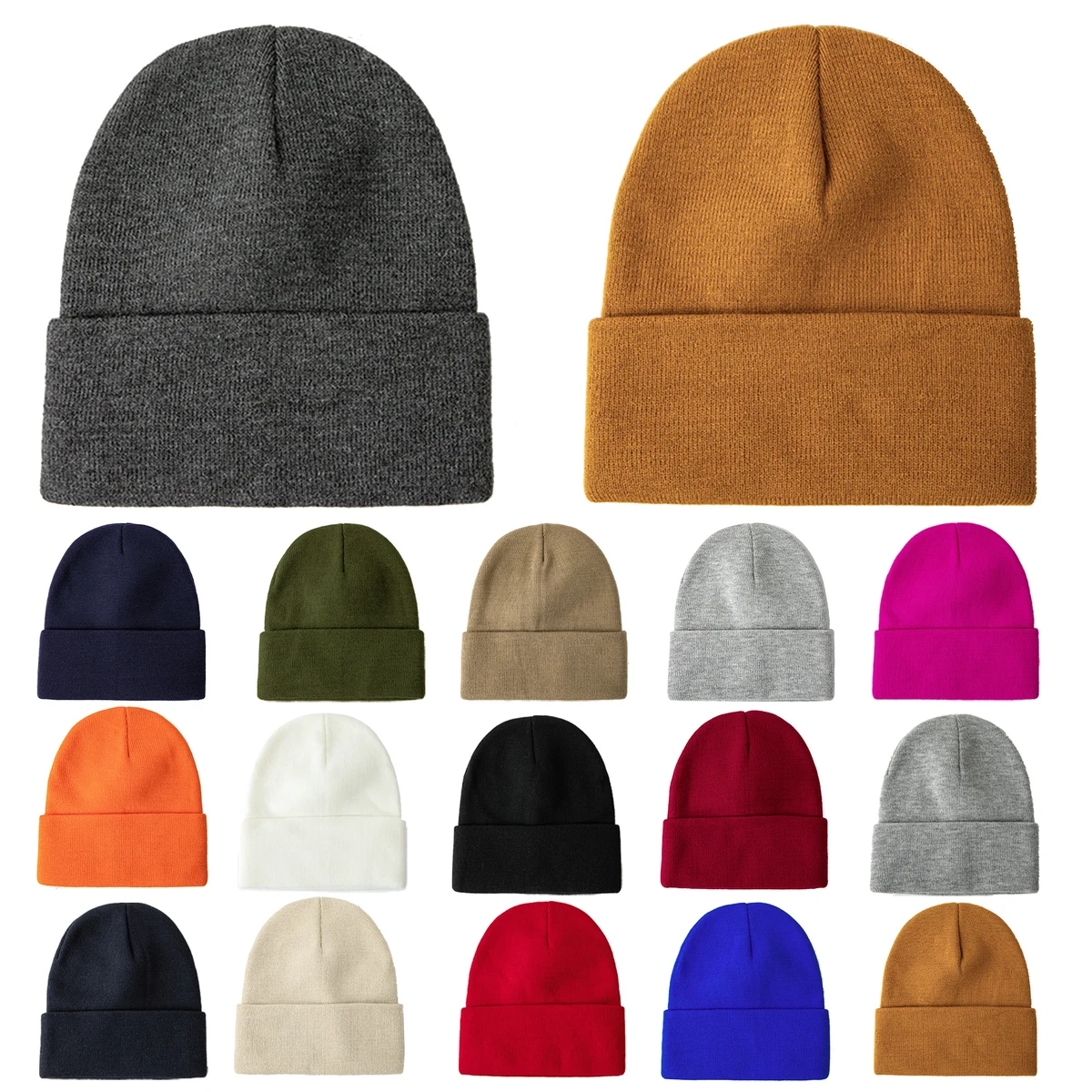 Warm Solid Color Knit Hat For Autumn And Winter 1