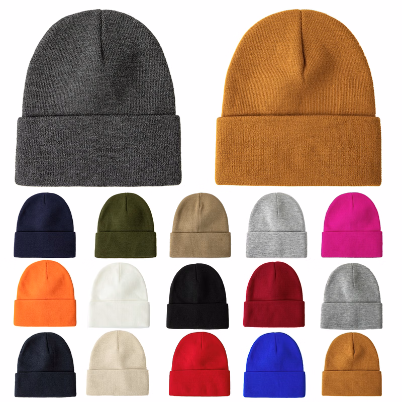 Warm Solid Color Knit Hat For Autumn And Winter