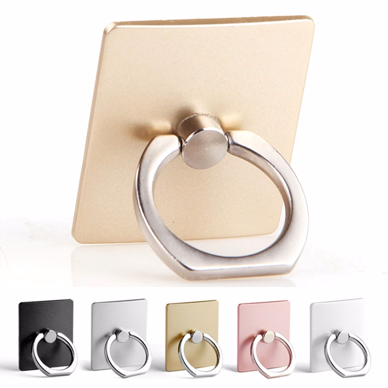 Square Alloy Mobile Phone Sticker Metal Finger Ring Stand Holders