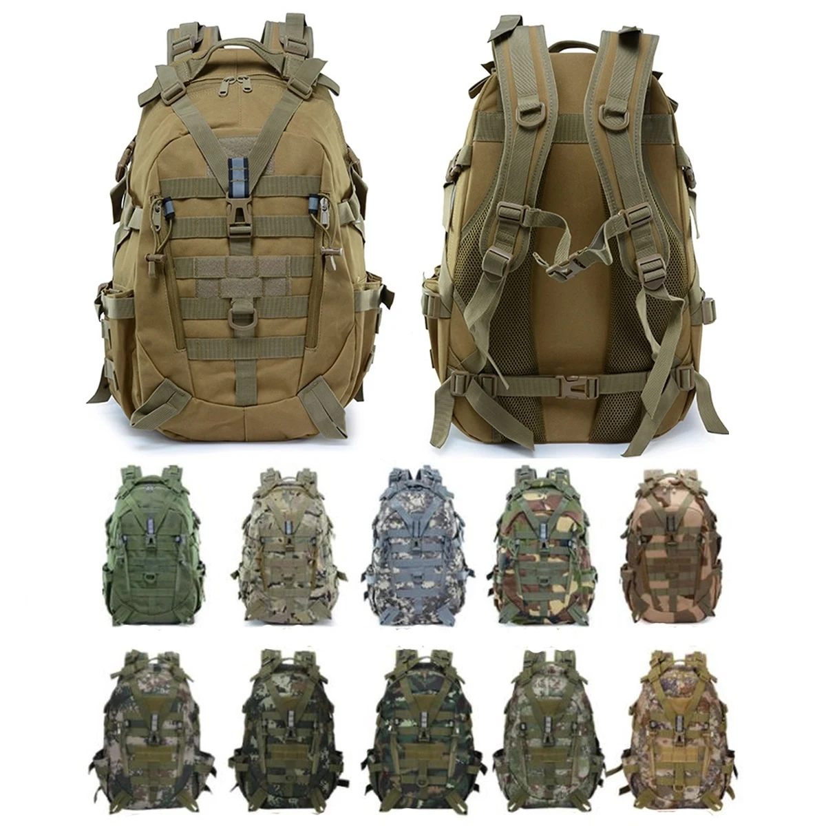 Military Tactical Backpack With Reflector 25L Army Pack Bag 1
