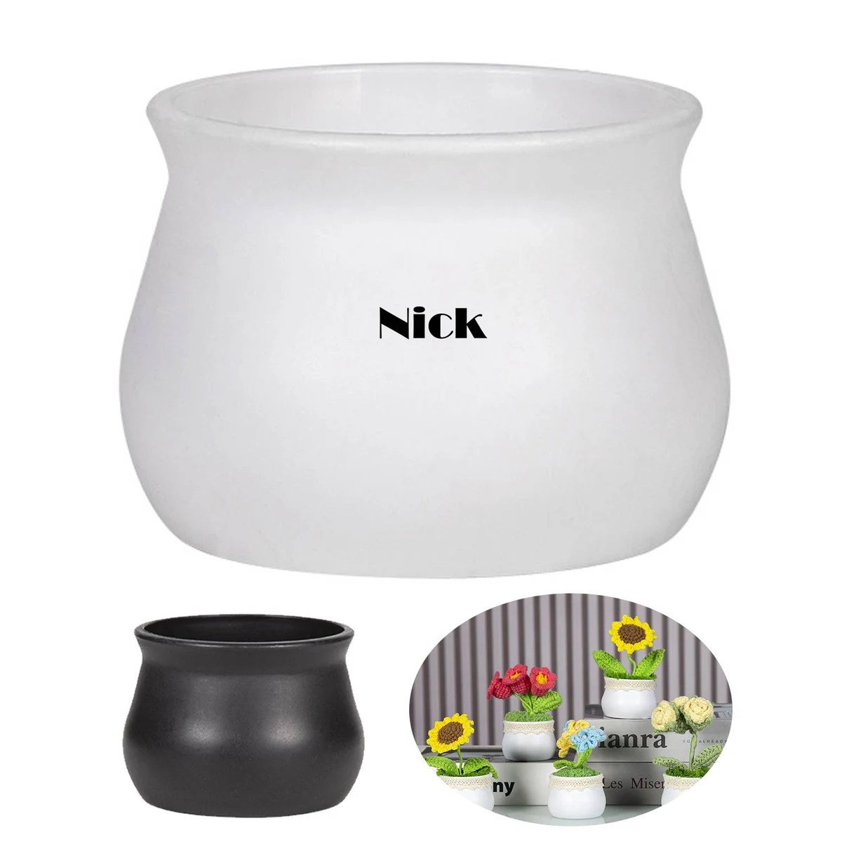 Plastic Planter flowerpot Mini Solid Color Simple 1