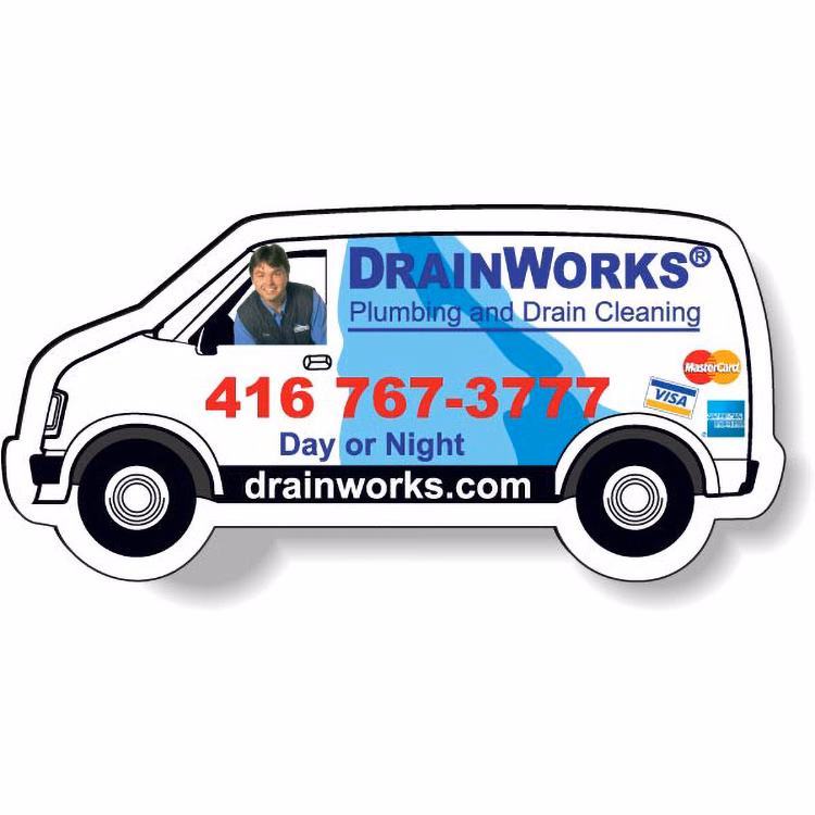 Stock Van Magnet .020 (1.44"x3") Full Colour Imprint White Vinyl Topcoat