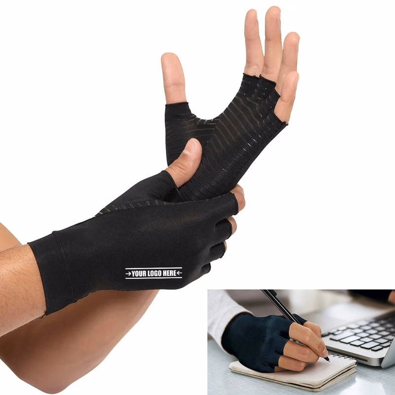 Copper Infused Compression Arthritis Fingerless Gloves