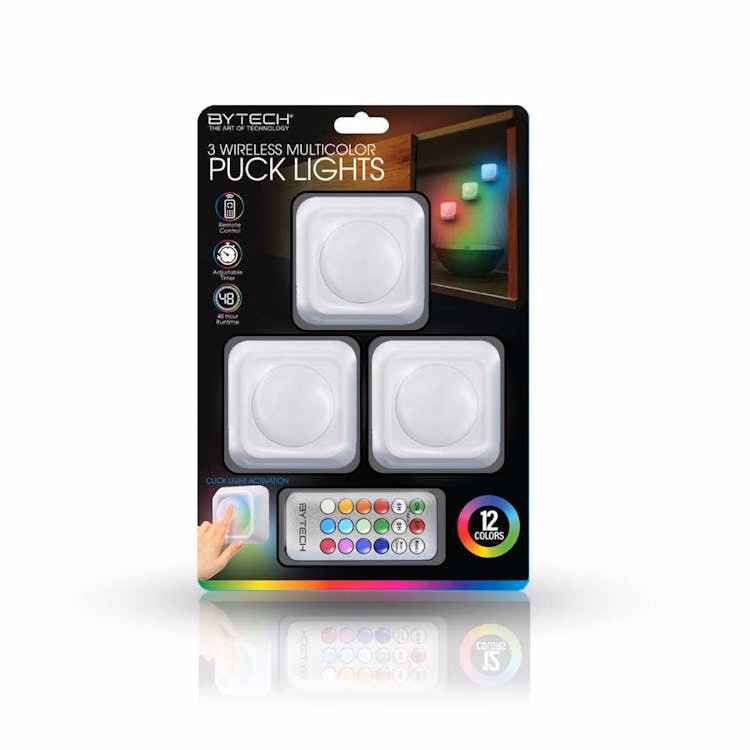 Puck Lights with Remote - Multicolor