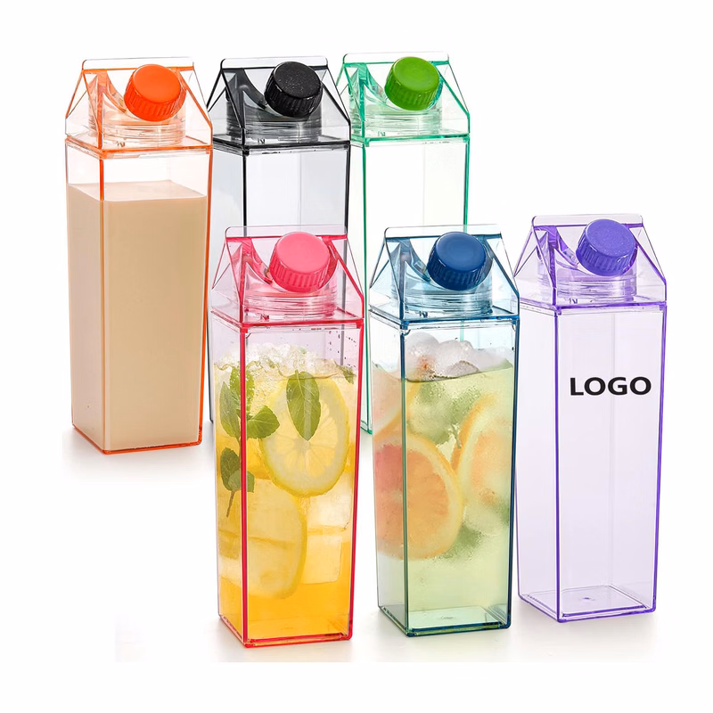 Colorful Square Reusable Plastic Drink Bottle
