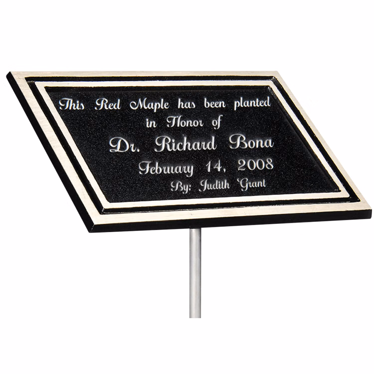 Outdoor Cast Plaque-Stake Mount Silver