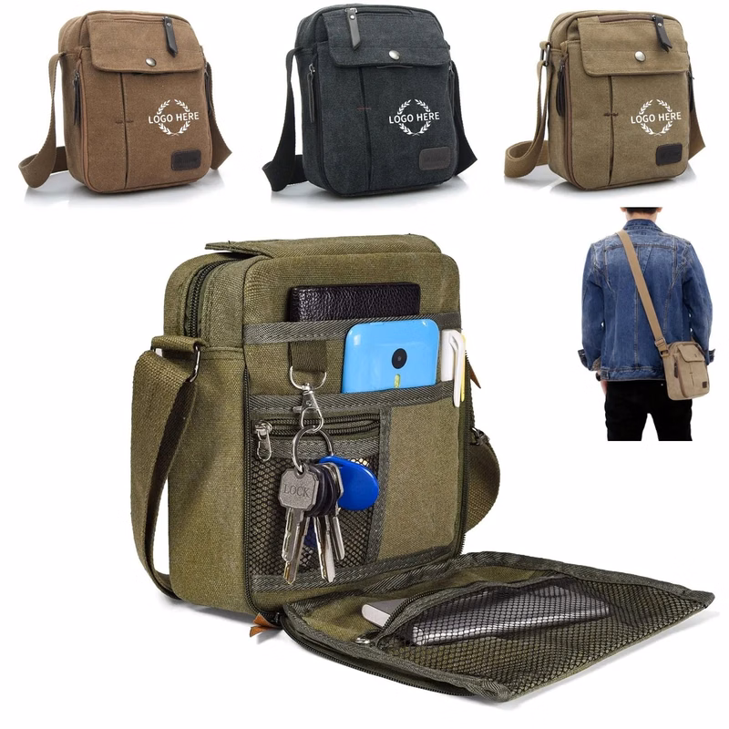 Men's Canvas Small Messenger Bag